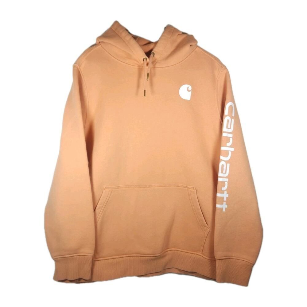 Carhartt Women’s Calrksburg Sz 3X Relaxed Fit Orange Graphic Hoodie Sweatshirt